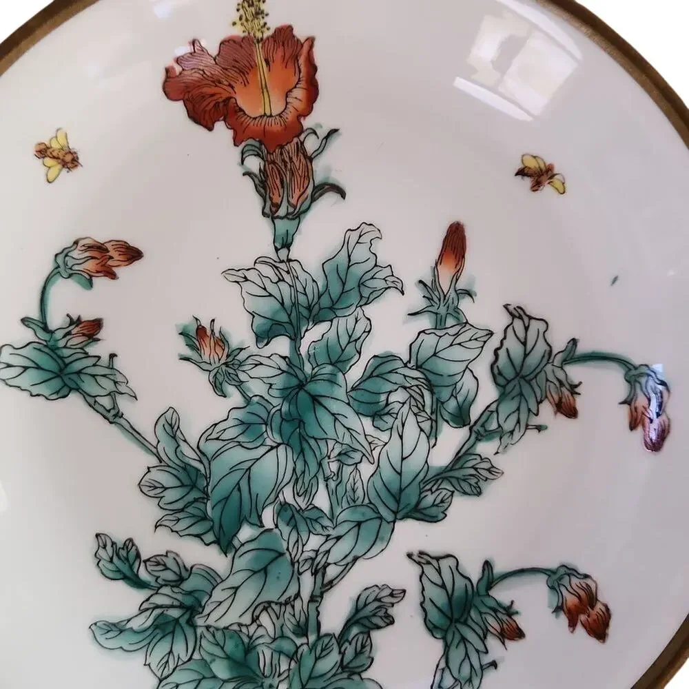 Nora Fenton Hong Kong designs handpainted decorative plate brass encased…